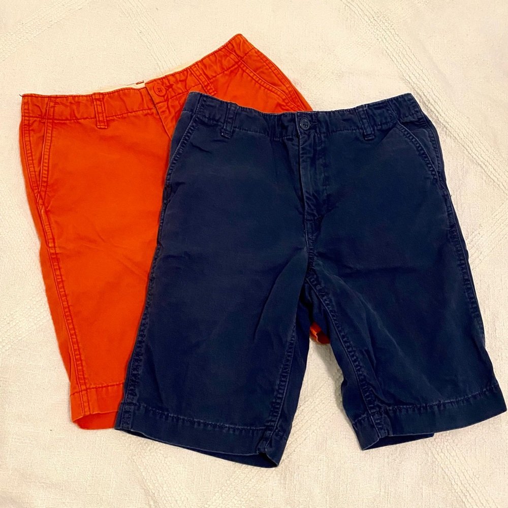 GAP Kids Shorts Set of 2 Size 12 Chino in Navy & Dark Orange